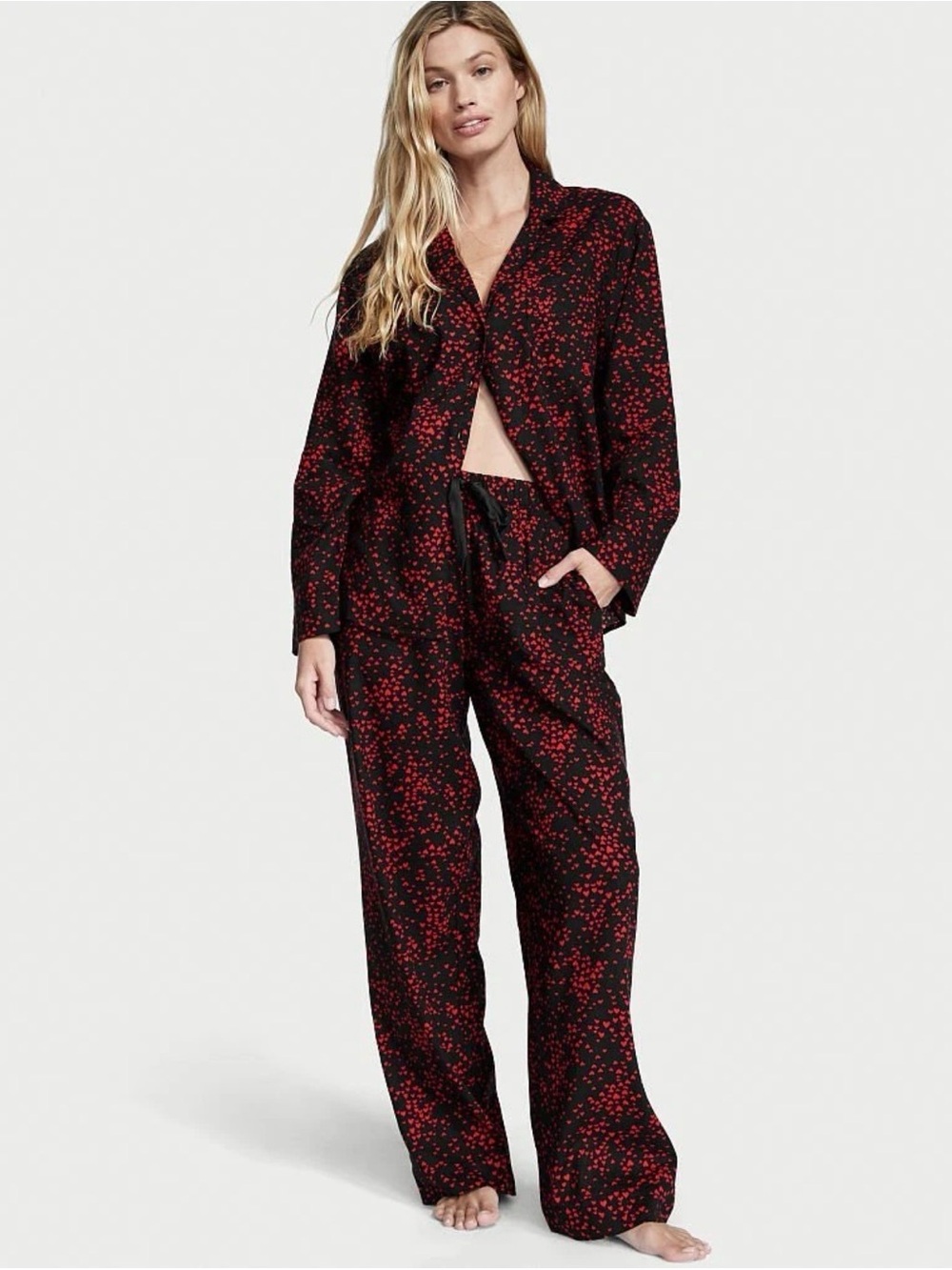 Victoria’s Secret Pj Set with Red Hearts Pajama Set